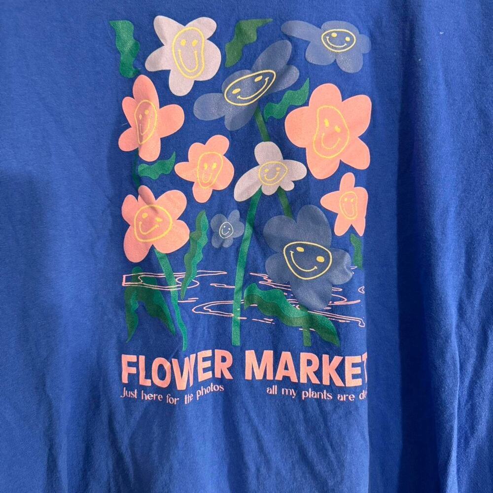 Skinny dip Blue Flower Market Oversized T Shirt Women’s Size Medium - Picture 3 of 4